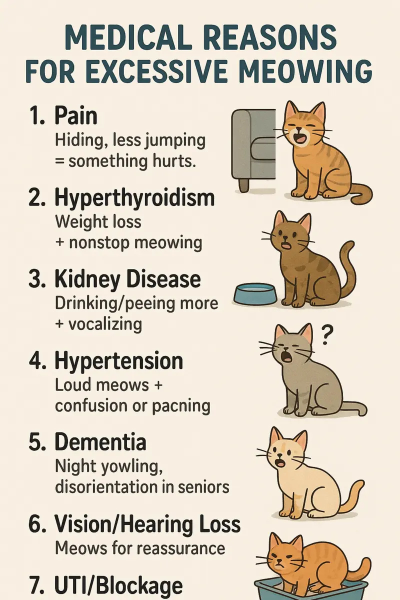 Medical Concerns That Could Cause Excessive Cat Meowing
